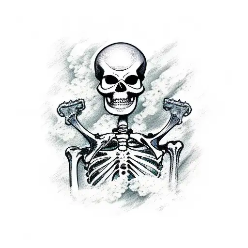 pirate skeleton underwater full body tattoo design idea