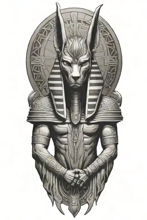 Anubis Egyptian tattoo design idea