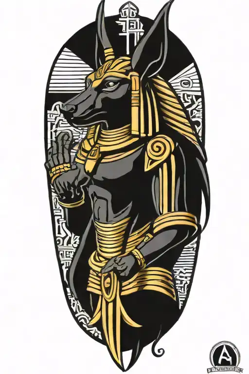 Anubis Egyptian Theme Sleeve tattoo tattoo design idea