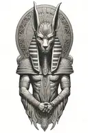 Anubis Egyptian tattoo design idea