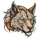 half lion and half wolf head tattoo design idea