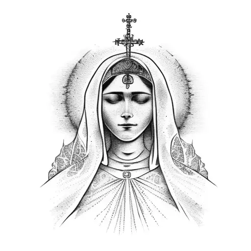 our lady of fatima tattoo design idea