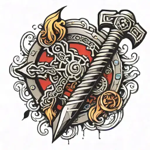 thor's hammer tattoo design idea