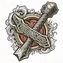 thor's hammer tattoo design idea