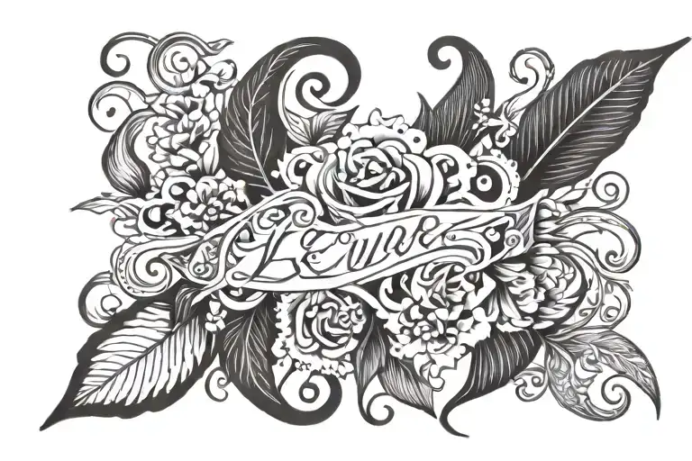 Create a beautiful and intricate tattoo design featuring the names 'Levi' and 'Anne.' Incorporate elegant cursive letter tattoo design idea