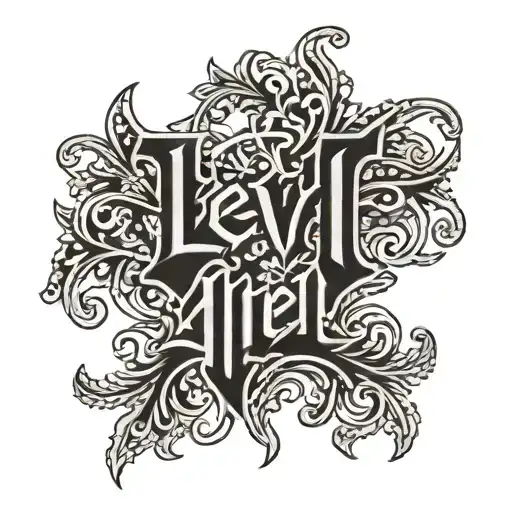 ambigram tattoo design featuring the name levi and anne  tattoo design idea