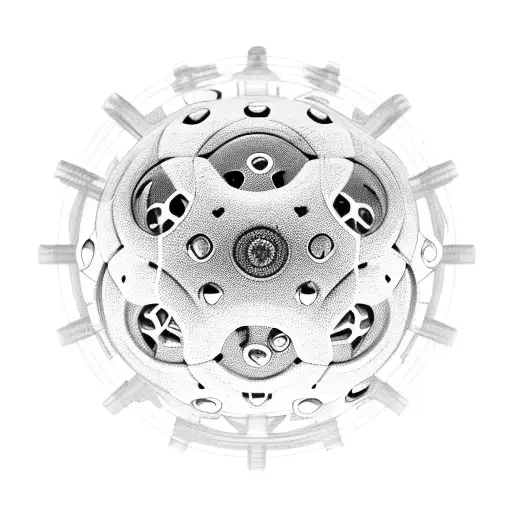 A soccer ball made up of mechanical gears and parts tattoo design idea