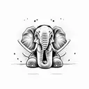 A smiling elephant representing strength and resilience in the face of depression and anxiety tattoo design idea