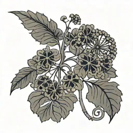 poison hemlock vine wrapping tattoo design idea