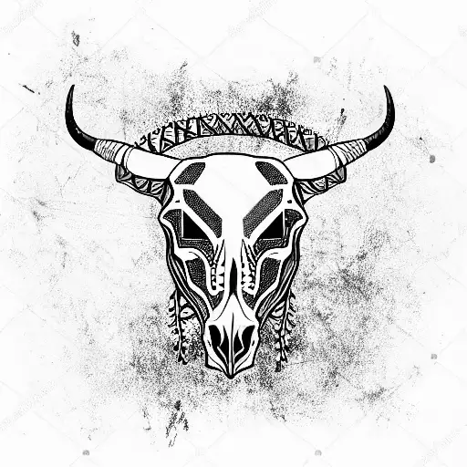 Bull Skull tattoo design idea