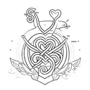 a heart outline with the letters J,D and L included in the outline  tattoo design idea