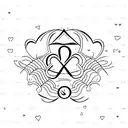 a heart outline with the letters J,D and L included in the outline  tattoo design idea