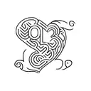 a heart outline with the letters J,D and L included in the outline  tattoo design idea