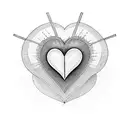 a heart outline with only one line  with the letters J,D and L included in the outline  tattoo design idea