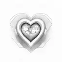 a heart outline with only one line  with the letters J,D and L included in the outline  tattoo design idea