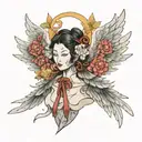 Japanese angel tattoo design idea