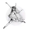 nymphs dancing lines tattoo design idea