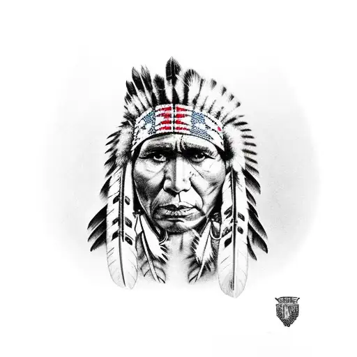 american indian men tattoo design idea