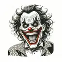 A joker tattoo with his HaHaHa tattoo design idea