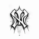 New York Yankees logo in American traditional tattoo design idea