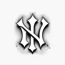 New York Yankees logo in American traditional tattoo design idea