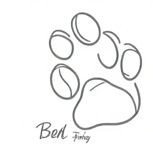 Paw Print with a name Ben tattoo design idea