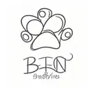 Paw Print with a name Ben tattoo design idea