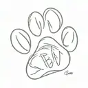 Paw Print with a name Ben tattoo design idea