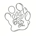 Paw Print with a name Ben tattoo design idea