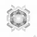 hexagon with black hole in it tattoo design idea