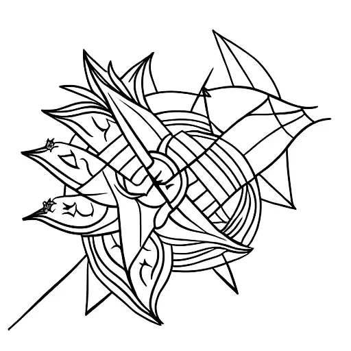 minimalist tattoo of the north star next to a pineapple tattoo design idea