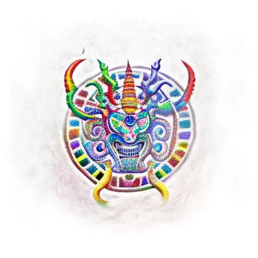 ajolote azteca bordado tattoo design idea