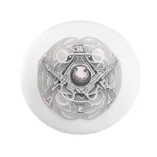 Table tennis paddle and ball tattoo design idea