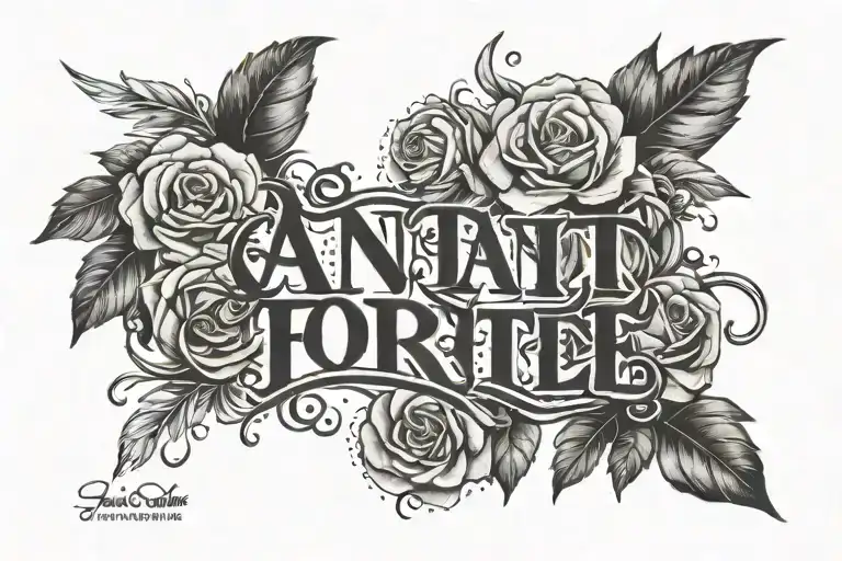 phrase "Santo Forte" tattoo design idea