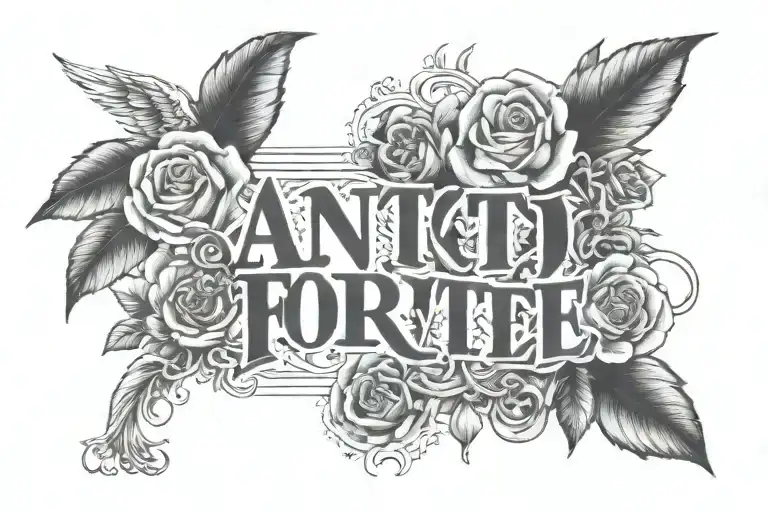 phrase "Santo Forte" tattoo design idea