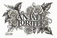 phrase "Santo Forte" tattoo design idea