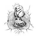 knuckles, roses, vines, thorns tattoo design idea