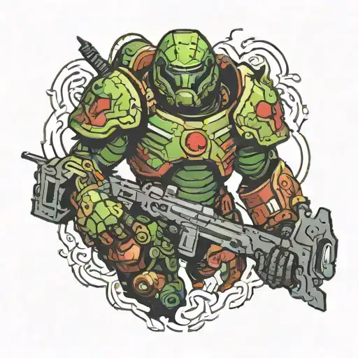Doom slayer tattoo design idea