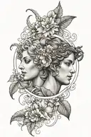 Virgo and Aries and Gemini together  tattoo design idea