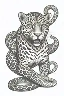 jaguar  with rattle snake tattoo design idea