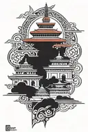 nepal flag, nepal realistic, pashupatinath temple surrounded, nepal deutibajei temple, nepal mount everest tattoo design idea