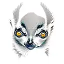 mum dad and baby lemur tattoo design idea