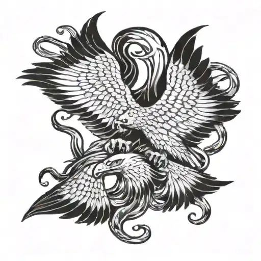 eagles fighting snake tattoo design idea
