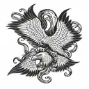 eagles fighting snake tattoo design idea