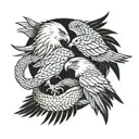 eagles fighting snake tattoo design idea