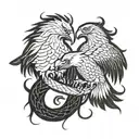 eagles fighting snake tattoo design idea