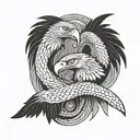 eagles fighting snake tattoo design idea