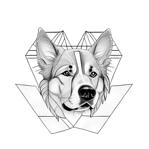 Dog border collie tattoo design idea