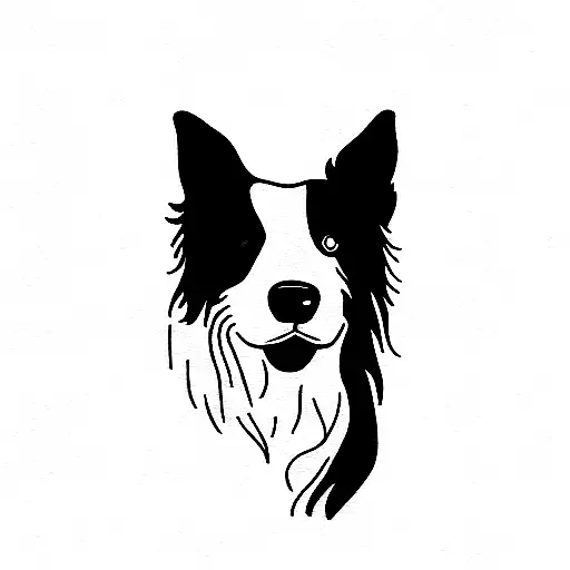border collie  tattoo design idea