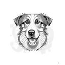 Dog border collie tattoo design idea
